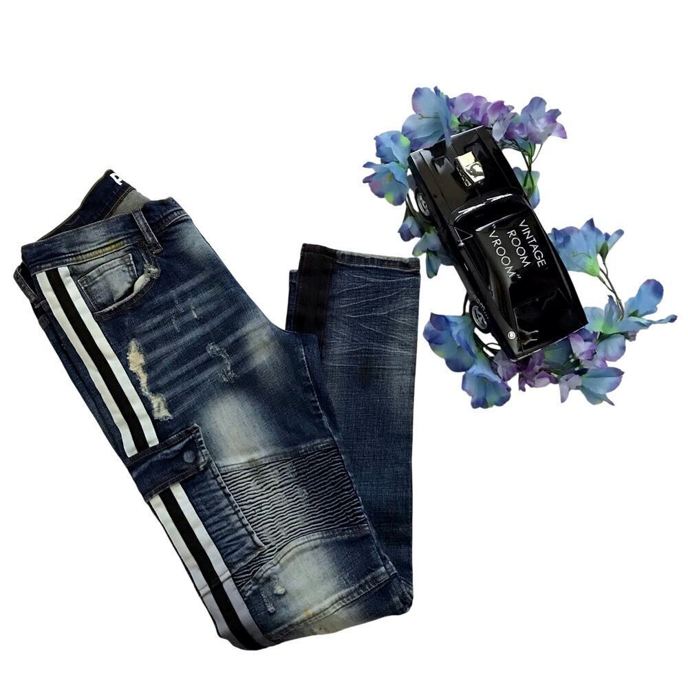 Preme NWOT Medium Wash Distressed Skinny Jeans Men 32